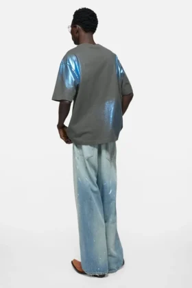 T-shirt med glitterlogotyp