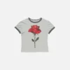 T-shirt med rosmotiv