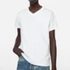 T-shirt med V-ringning och satinlogotyp