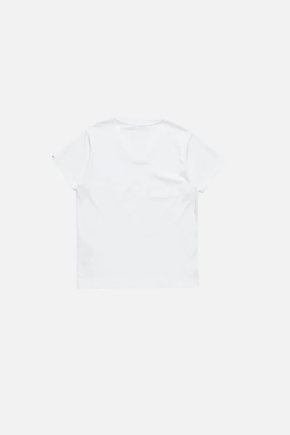 T-shirt med V-ringning och satinlogotyp