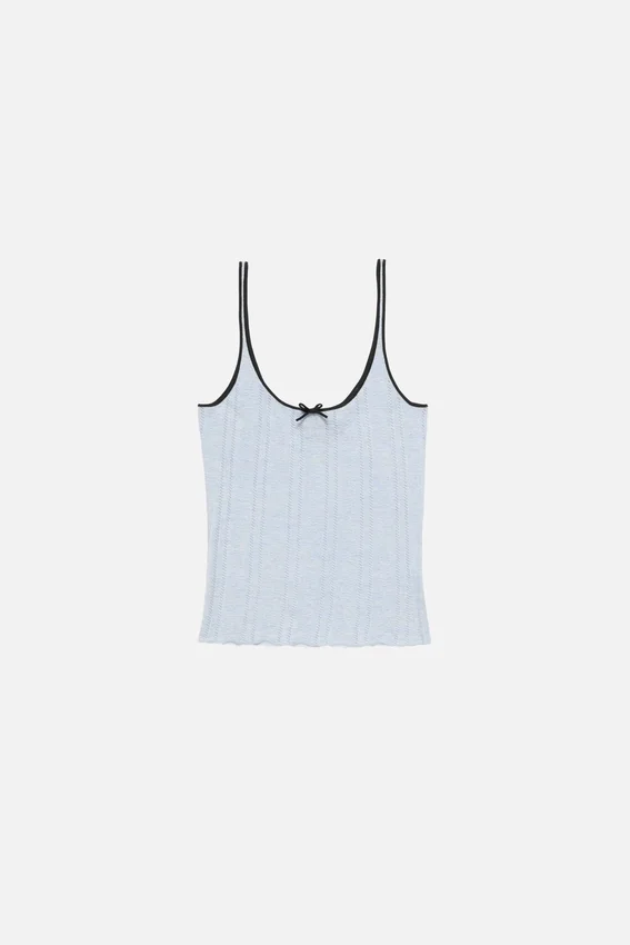 Tanktop i silkesstickat