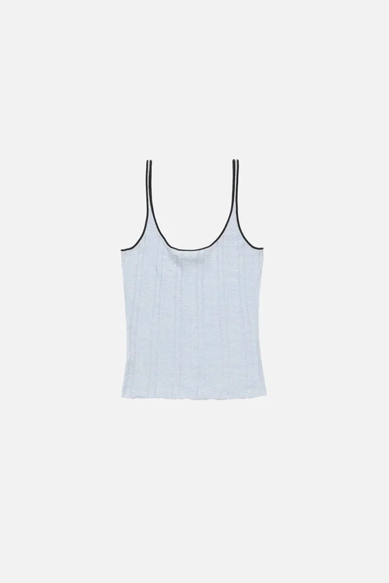Tanktop i silkesstickat
