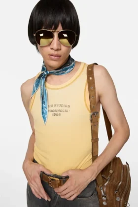 Tanktop med sprayat logotryck