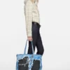 tote-väska med denimtryck