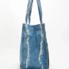 tote-väska med denimtryck