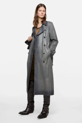 Trenchcoat i ombré-läder
