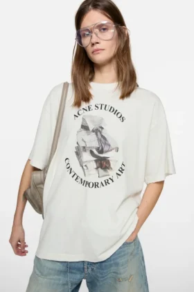 Tryckt T-shirt – avslappnad passform