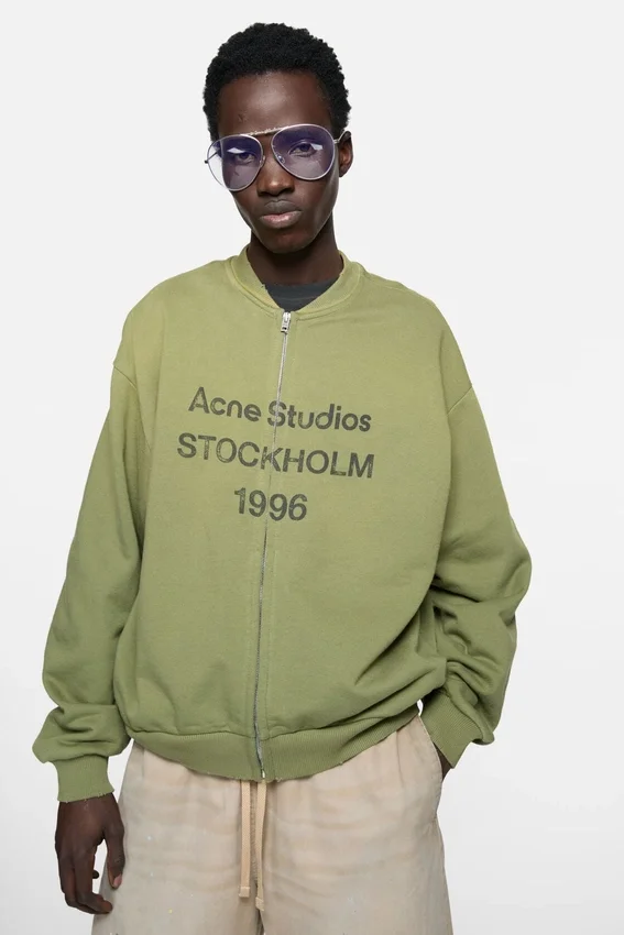 Tvättad kofta med dragkedja