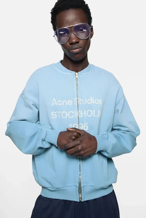 Tvättad kofta med dragkedja