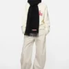 Ullhalsduk med fransar – oversized