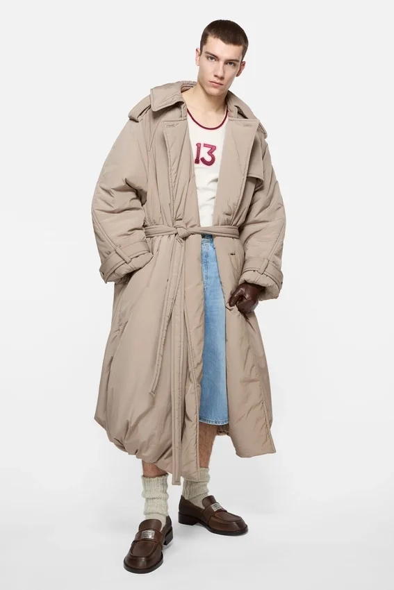 Vadderad trenchcoat
