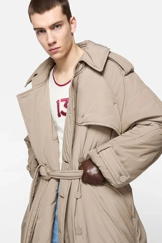 Vadderad trenchcoat